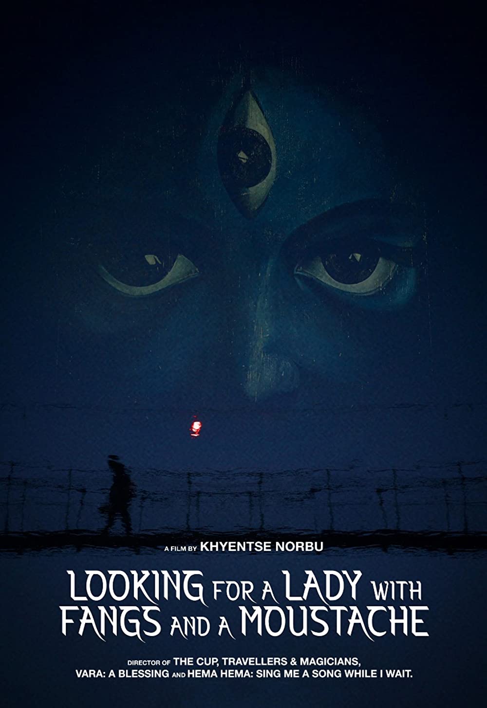 Looking for a Lady with Fangs and a Moustache portrait poster